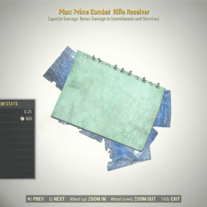 Screenshot of a Fallout 76 item for PC & Steam players, showing the stats.