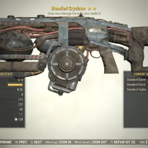Screenshot of a Fallout 76 item for PC & Steam players, showing the stats.