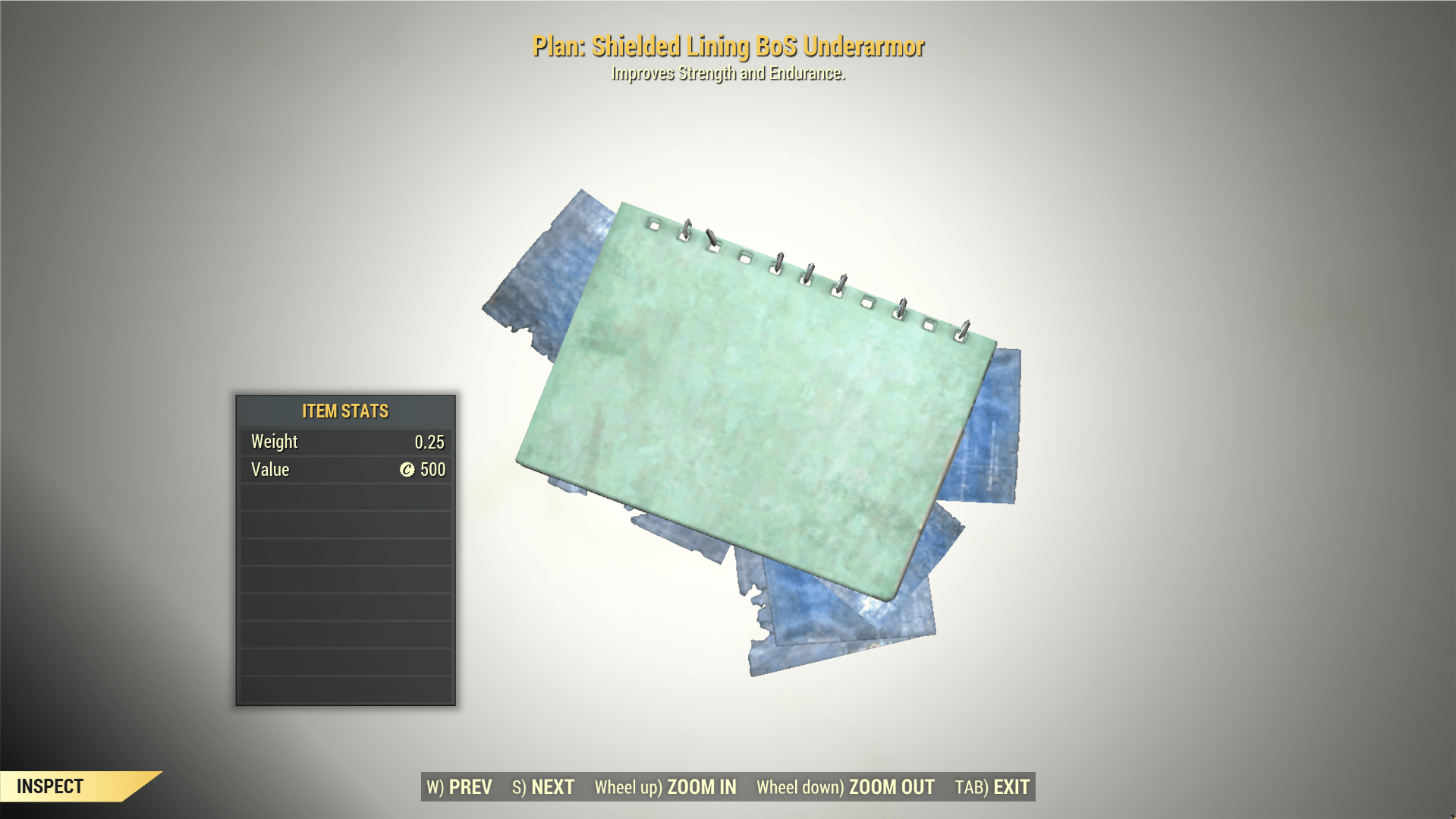 Screenshot of a Fallout 76 item for PC & Steam players, showing the stats.
