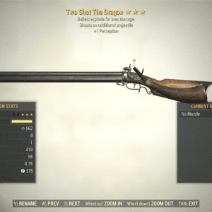 Screenshot of a Fallout 76 item for PC & Steam players, showing the stats.