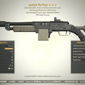 Screenshot of a Fallout 76 item for PC & Steam players, showing the stats.