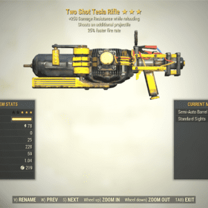 Screenshot of a Fallout 76 item for PC & Steam players, showing the stats.