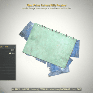 Screenshot of a Fallout 76 item for PC & Steam players, showing the stats.