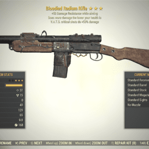 Screenshot of a Fallout 76 item for PC & Steam players, showing the stats.