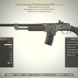 Screenshot of a Fallout 76 item for PC & Steam players, showing the stats.