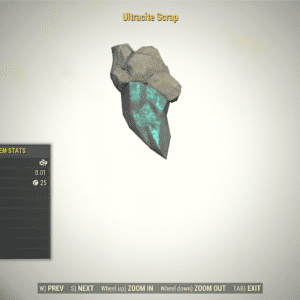 Screenshot of a Fallout 76 item for PC & Steam players, showing the stats.