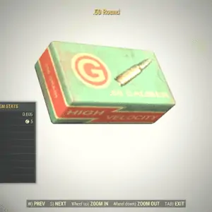 Screenshot of a Fallout 76 item for PC & Steam players, showing the stats.