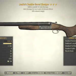 Screenshot of a Fallout 76 item for PC & Steam players, showing the stats.