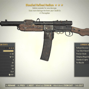 Screenshot of a Fallout 76 item for PC & Steam players, showing the stats.