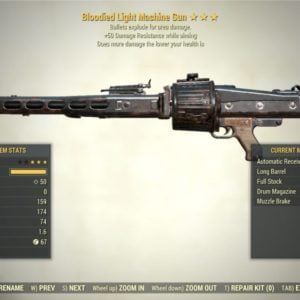 Screenshot of a Fallout 76 item for PC & Steam players, showing the stats.