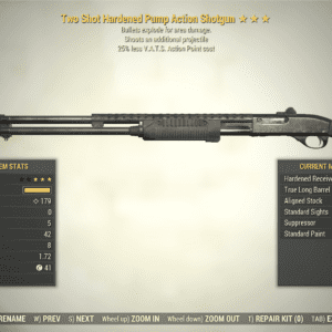 Screenshot of a Fallout 76 item for PC & Steam players, showing the stats.