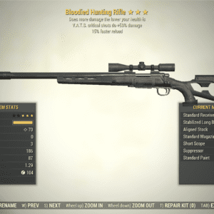 Screenshot of a Fallout 76 item for PC & Steam players, showing the stats.