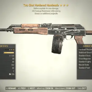 Screenshot of a Fallout 76 item for PC & Steam players, showing the stats.