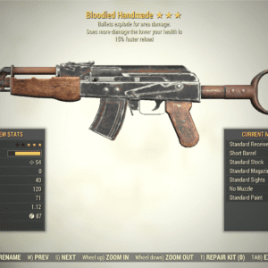 Screenshot of a Fallout 76 item for PC & Steam players, showing the stats.