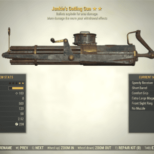 Screenshot of a Fallout 76 item for PC & Steam players, showing the stats.