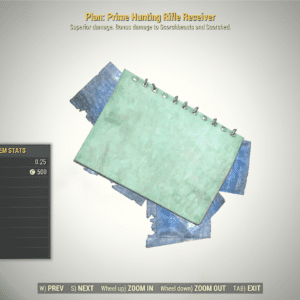 Screenshot of a Fallout 76 item for PC & Steam players, showing the stats.