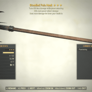 Screenshot of a Fallout 76 item for PC & Steam players, showing the stats.