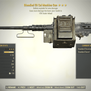 Screenshot of a Fallout 76 item for PC & Steam players, showing the stats.
