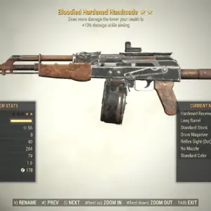 Screenshot of a Fallout 76 item for PC & Steam players, showing the stats.