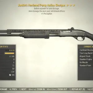 Screenshot of a Fallout 76 item for PC & Steam players, showing the stats.