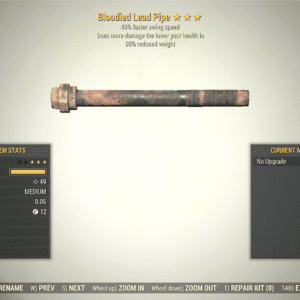 Screenshot of a Fallout 76 item for PC & Steam players, showing the stats.