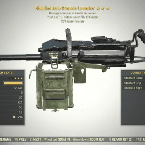 Screenshot of a Fallout 76 item for PC & Steam players, showing the stats.