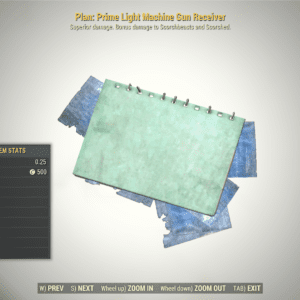 Screenshot of a Fallout 76 item for PC & Steam players, showing the stats.