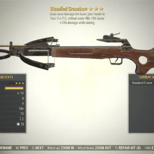 Screenshot of a Fallout 76 item for PC & Steam players, showing the stats.