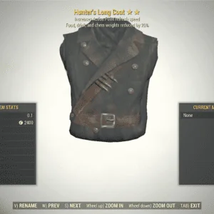 Screenshot of a Fallout 76 item for PC & Steam players, showing the stats.