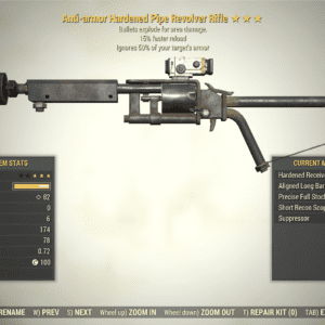 Screenshot of a Fallout 76 item for PC & Steam players, showing the stats.