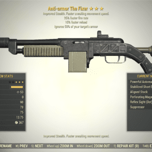 Screenshot of a Fallout 76 item for PC & Steam players, showing the stats.