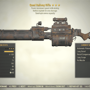 Screenshot of a Fallout 76 item for PC & Steam players, showing the stats.