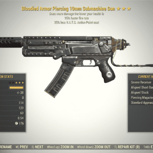 Screenshot of a Fallout 76 item for PC & Steam players, showing the stats.