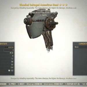 Screenshot of a Fallout 76 item for PC & Steam players, showing the stats.