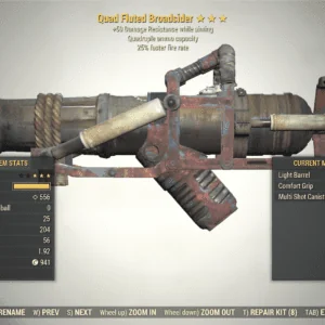 Screenshot of a Fallout 76 item for PC & Steam players, showing the stats.