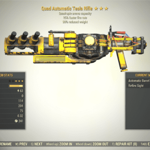 Screenshot of a Fallout 76 item for PC & Steam players, showing the stats.