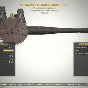 Screenshot of a Fallout 76 item for PC & Steam players, showing the stats.