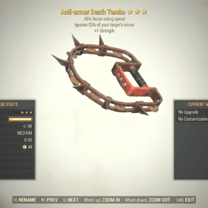 Screenshot of a Fallout 76 item for PC & Steam players, showing the stats.