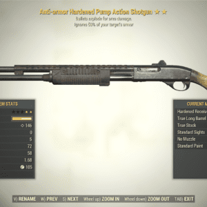 Screenshot of a Fallout 76 item for PC & Steam players, showing the stats.
