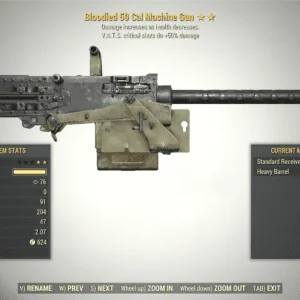 Screenshot of a Fallout 76 item for PC & Steam players, showing the stats.