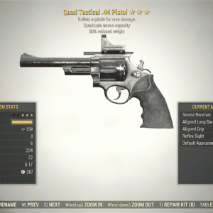 Screenshot of a Fallout 76 item for PC & Steam players, showing the stats.