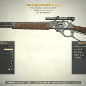 Screenshot of a Fallout 76 item for PC & Steam players, showing the stats.