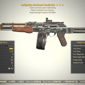 Screenshot of a Fallout 76 item for PC & Steam players, showing the stats.