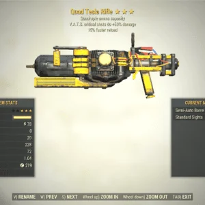 Screenshot of a Fallout 76 item for PC & Steam players, showing the stats.