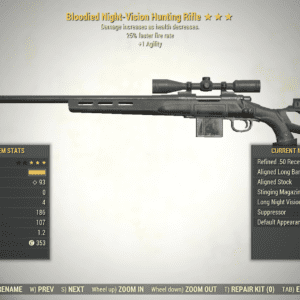 Screenshot of a Fallout 76 item for PC & Steam players, showing the stats.