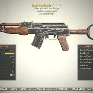 Screenshot of a Fallout 76 item for PC & Steam players, showing the stats.