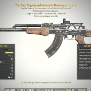 Screenshot of a Fallout 76 item for PC & Steam players, showing the stats.