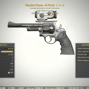 Screenshot of a Fallout 76 item for PC & Steam players, showing the stats.