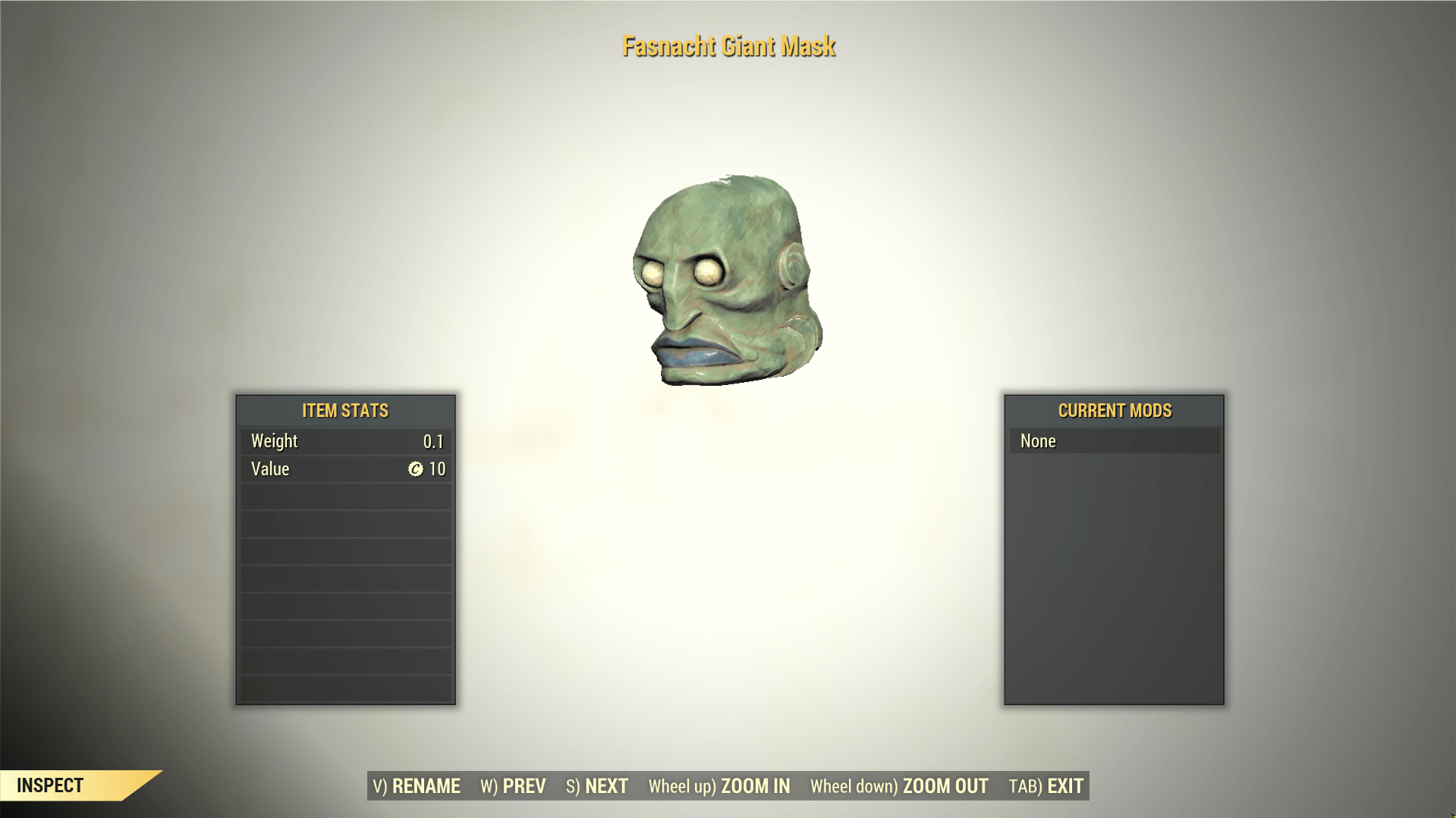 Screenshot of a Fallout 76 item for PC & Steam players, showing the stats.