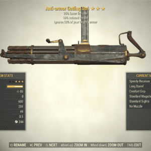 Screenshot of a Fallout 76 item for PC & Steam players, showing the stats.